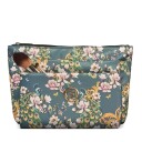 Gillian Jones 3-room cosmetic bag Green flowerprint