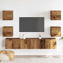  Vegghengte TV-benker 6 stk gammelt tre konstruert tre 8721158759658