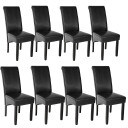 tectake 8 spisestuestoler ergonomisk - svart