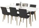 Venture Design Polar & Windu spisegruppe Hvit/grå 6 st stoler & bord 240 x 100 cm