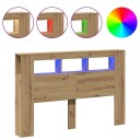 Sengegavl med LED artisan eik 160x18,5x103,5 cm konstruert tre 8721158446763