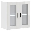  Veggmontert kjøkkenskap med glassdør Porto høyglans hvit 8721158424952