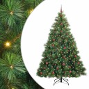  Kunstig juletre med 300 LED med stativ grønn 240 cm PE og PVC