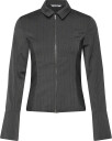 Weekday Long Sleeved Fitted Zip Shirt   Grey   36
