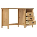 vidaXL Skrivebord Hill med 3 skuffer 120x50x74 cm heltre furu