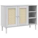 vidaXL Skjenk SENJA rotting utseende hvit 112x40x80 cm heltre furu