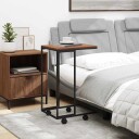 vidaXL Sidebord med hjul svart 40x30x63,5 cm konstruert tre