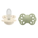 BIBS Pacifier Infinity Symmetrical Silicone Ivory/Sage Size 2 2pc
