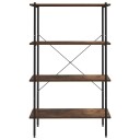 vidaXL 4-etasjers hylleenhet svart og m?rkt tre 80x40x130 cm