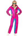 Skinnende Neon Rosa 80 talls UV Glow Grilldress til Voksen