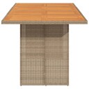  Hagebord med topp i akasietre beige 190x80x74 cm polyrotting 365311