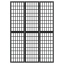vidaXL Sammenleggbar romdeler 3 paneler japansk stil 120x170 cm svart