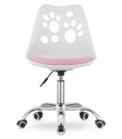 Stol PRINT økoskinn roterende krom base Hvit Rosa
