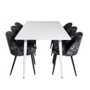 Spisegruppe Venture Home Pobbie med 6 Valentina Stoler Polyester