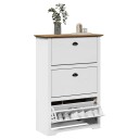  Skostativ BODO hvit og brun 80x35x118 cm 8721158392886