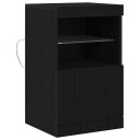  Sideboard med LED lamper Svart Eik 41x37x67 cm