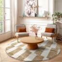 Runde tepper   Tamri beige/hvit Størrelse: Ø 200 cm