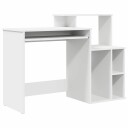  Skrivebord med lagring Hvit 120.5x44x88.5 cm MDF