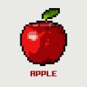 Retro Pixel Apple Plakat / 70x70