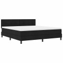 Box Spring Seng med Madrass & LED Svart 180x200 cm Stoff
