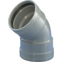 Wavin Ø50 mm 45° bøyd muffe/muffe PP grå