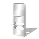 vidaXL Skoskap 5 hyller speil hvit 63x17x169,5 cm