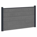vidaXL Gjerdesett 180 x 105 cm WPC og Aluminium Grå