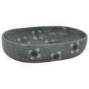 vidaXL Benkeservant blå oval 59x40x14 cm keramikk