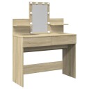  Sminkebord med LED sonoma eik 100x40x130 cm