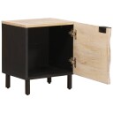  Nattbordskap Hvit 40 x 33 x 46 cm Massiv mango tre