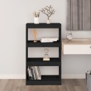 vidaXL Bokhylle/romdeler svart 60x30x103,5 cm heltre furu