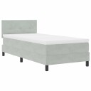  LED Box Springer Bed med madrass Lysegrå 80 x 200 cm Fløyel