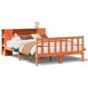  Seng med bokhylle uten madrass voksbrun 150x200 cm heltre 8721158608888