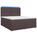 vidaXL Kontinentalseng med madrass Mørk brun 140 x 190 cm Stoff