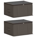 vidaXL Lagerboks med gjennomsiktig toppvindu 2 pcs Grå 50 x 30 x 25 cm