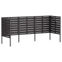 vidaXL Skjerm for søppeldunk 249 x 85 x 113 cm Stål Svart