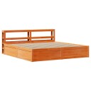  Sengeramme med hodegavl voksbrun 180x200 cm heltre furu 3306335
