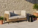 Sofa utendørs 2 seter Omegana kunstrotting   Beige/Svart