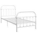  Sengeramme hvit metall 90x200 cm