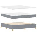  Box Spring Seng med madrass & benk Lys grå 180x200 cm Stoff