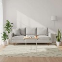 Skandinavisk sidebord – lyst tre og hvit ramme