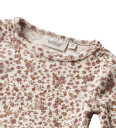 Wheat Body L/æ   Lucca   Rose Blomster   Wheat   1½ år (86)   Langermet Body Lilla Rosa