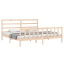 vidaXL Sengeramme med hodegavl 200x200 cm heltre