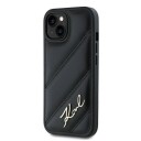 Karl Lagerfeld Klhcp15mpqdsmgk Iphone 15 Plus / 14 Plus 6.7" Black/Black Hardcase Diagonal Quilted Script
