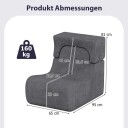 Lazy sofa lenestol for voksne avtakbar nakkestøtte grå
