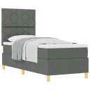  Box Spring Bed med Madrass Mørkegrå 80x200 cm Stoff