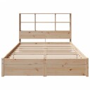 Seng med bokhylle uten madrass 150x200 cm heltre furu 8721158611826