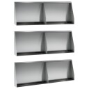 vidaXL Støttemur 6 stk. 60 x 12 x 30 cm Galvanisert stål Sølv