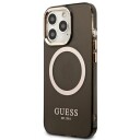Guess Mobildeksel til iPhone 13 Pro Max - Svart MagSafe med Gullkant
