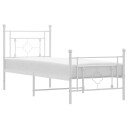 vidaXL Sengeramme i metall med hode- og fotgavl hvit 80x200 cm 8721012249301